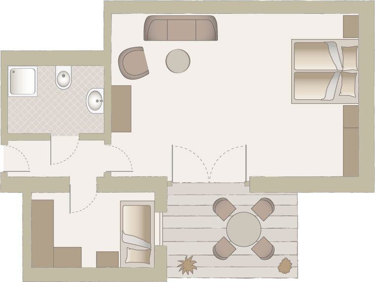 Grundriss der Suite Alte Sägerei