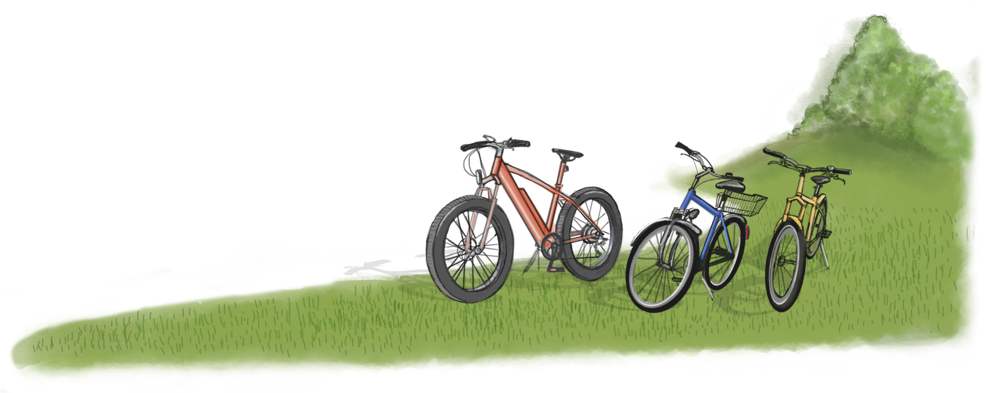 Zeichnung Fahrräder