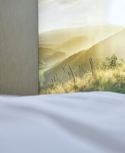 Detailaufnahme aus dem Bett im Hotel Deimann