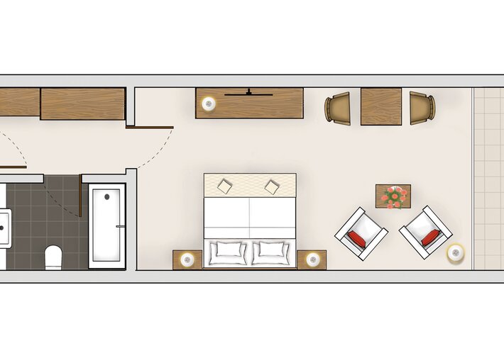 Grundriss Doppelzimmer Gutshof Knollenblick Hotel Deimann