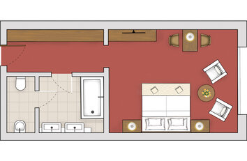 Grundriss Doppelzimmer Holzkontor Südlage