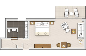 Grundriss Juniorsuite im Gutshof mit Lennetalblick im Hotel Deimann