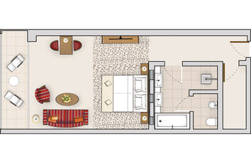 Grundriss Juniorsuite mit Panorama Alte Sägerei im Hotel Deimann