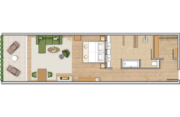 Grundriss Juniorsuite Deluxe in Gartenlage