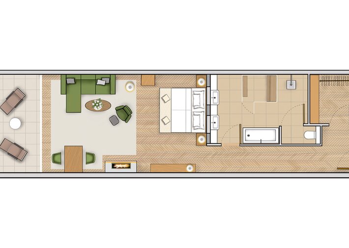 Grundriss Juniorsuite Deluxe in Gartenlage