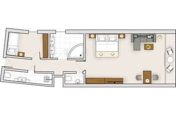 Dachgartensuite Grundriss im Haupthaus Hotel Deimann