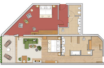 Grundriss der Familiensuite im Hotel Deimann