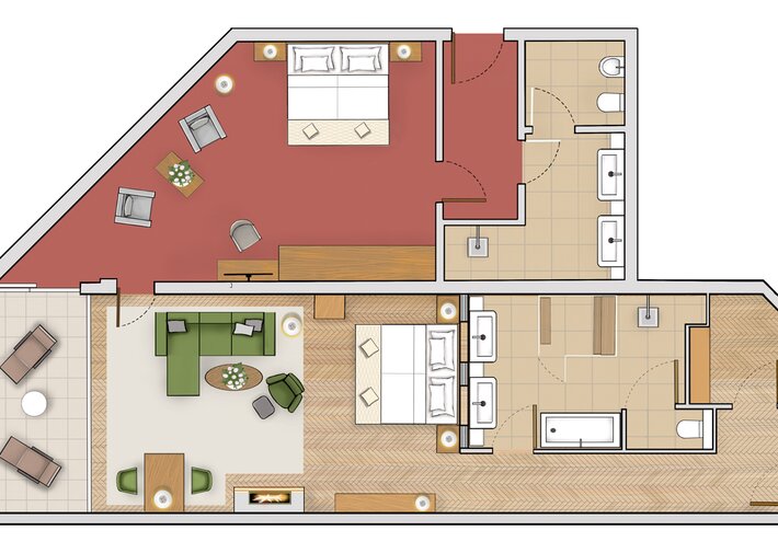 Grundriss der Familiensuite im Hotel Deimann