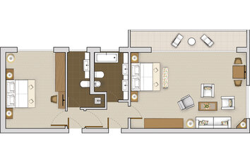 Grundriss Familienzimmer Gutshof zum Lennetal Hotel Deimann