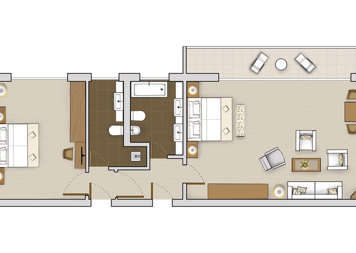 Grundriss Familienzimmer Gutshof zum Lennetal Hotel Deimann