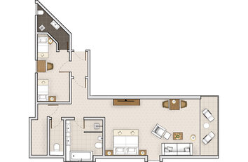 Grundriss Familienzimmer Gutshof mit Lennetalblick im Hotel Deimann