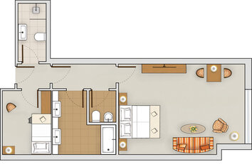 Familienzimmer im Haupthaus Hotel Deimann Grundriss