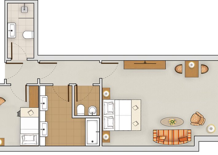 Familienzimmer im Haupthaus Hotel Deimann Grundriss